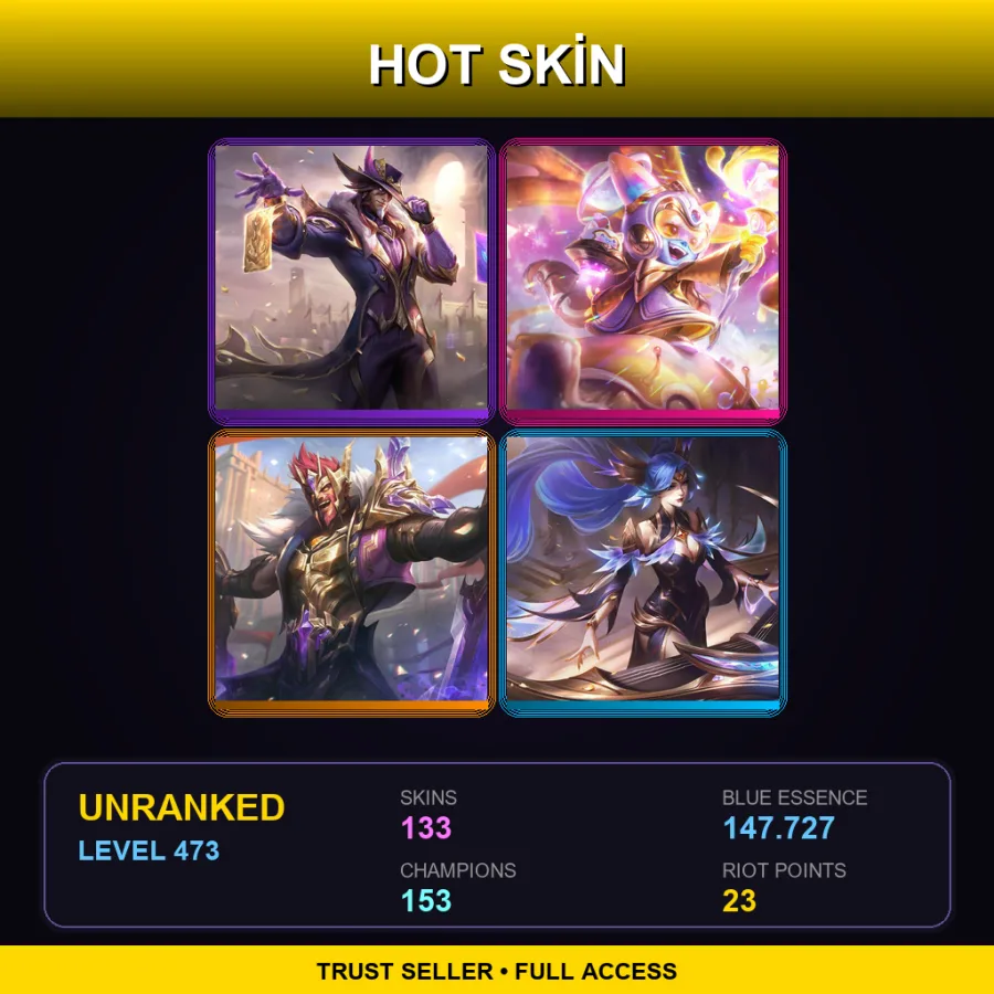 LAS | Lv473 | Unranked | 133 Skin | 153 Champ — Unranked / Smurf League of Legends