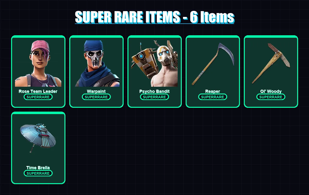 [PC/PSN] | Rose Team Leader | Warpaint | Psycho Bandit | Rox | Joltara | 214 skin | 207 pickaxe | 185 emote | 143 glider | Lv1895 — Fortnite account