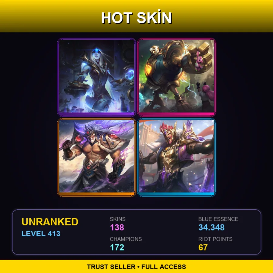 LAN | Lv413 | Unranked | 138 Skin | 172 Champ — Coin Emperor Tahm Kench