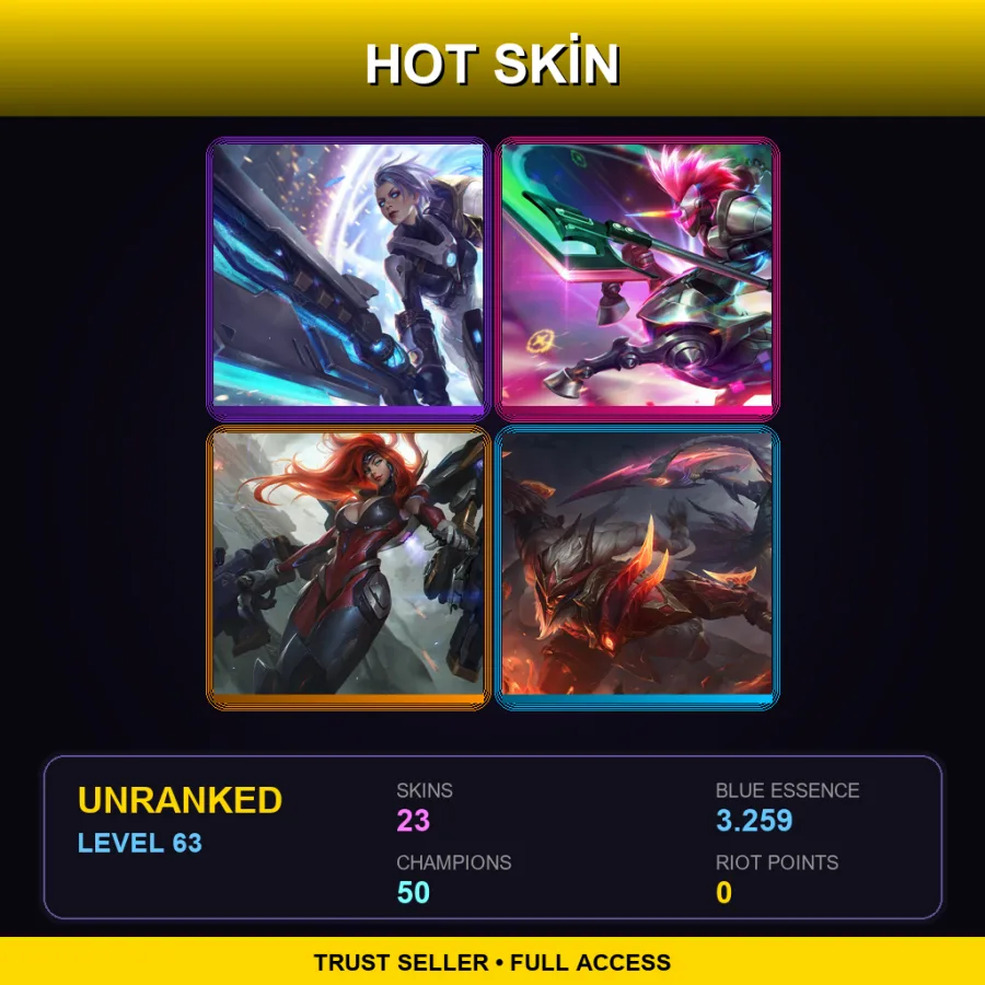 VN | Lv63 | Unranked | 23 Skin | 50 Champ