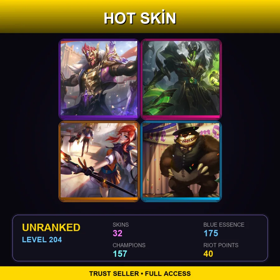 LAS | Lv204 | Unranked | 32 Skin | 157 Champ — Barbecue Leona