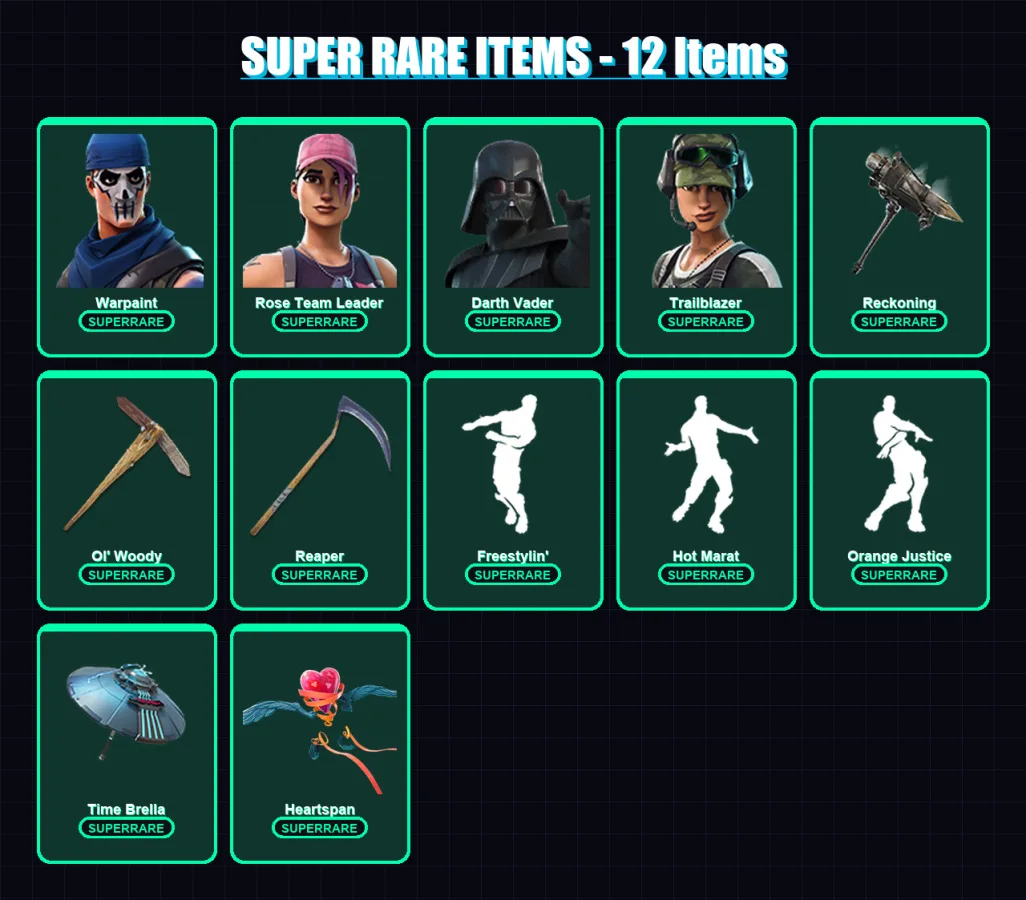 [PC/XBOX/PSN] | Warpaint | Rose Team Leader | Darth Vader | Trailblazer | Omegarok | 173 skin | 198 pickaxe | 154 emote | 153 glider | Lv2294 — Fortnite account