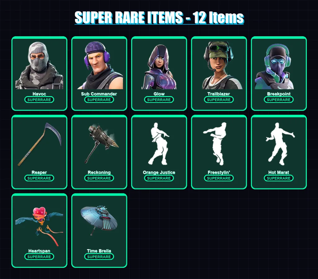 [PC/XBOX/PSN] | Havoc | Sub Commander | Glow | Trailblazer | Breakpoint | 211 skin | 175 pickaxe | 127 emote | 130 glider | Lv1201 — Fortnite account