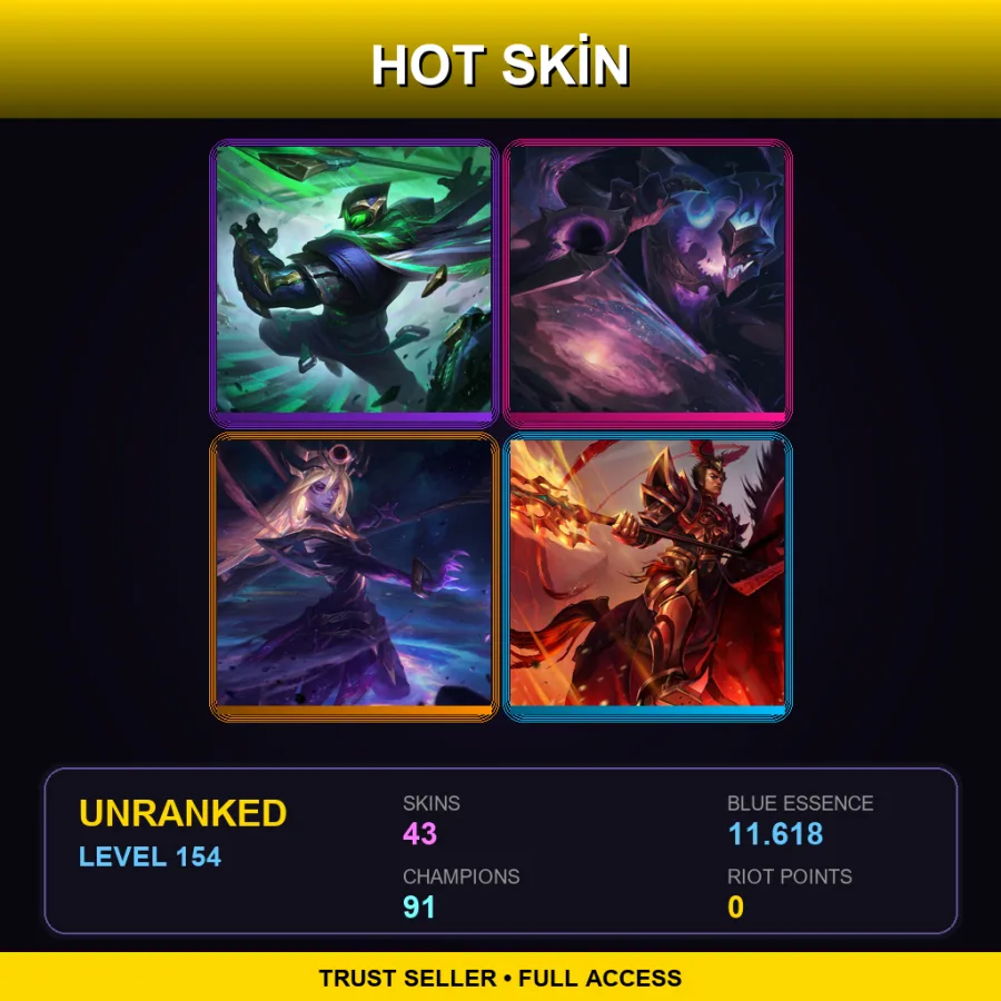 SG | Lv154 | Unranked | 43 Skin | 91 Champ — Dwg Jhin