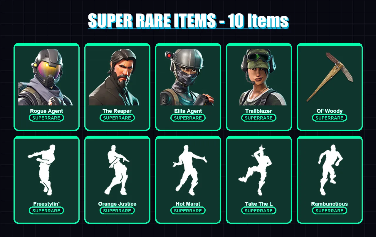 [PC/XBOX/PSN] | Rogue Agent | The Reaper | Elite Agent | Trailblazer | Luxe | 58 skin | 39 pickaxe | 59 emote | 45 glider | Lv697