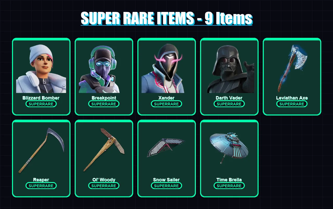 [PC/XBOX/PSN] | Arcane Jinx | Blizzard Bomber | Breakpoint | Xander | Darth Vader | 402 skin | 396 pickaxe | 334 emote | 231 glider | Lv4093