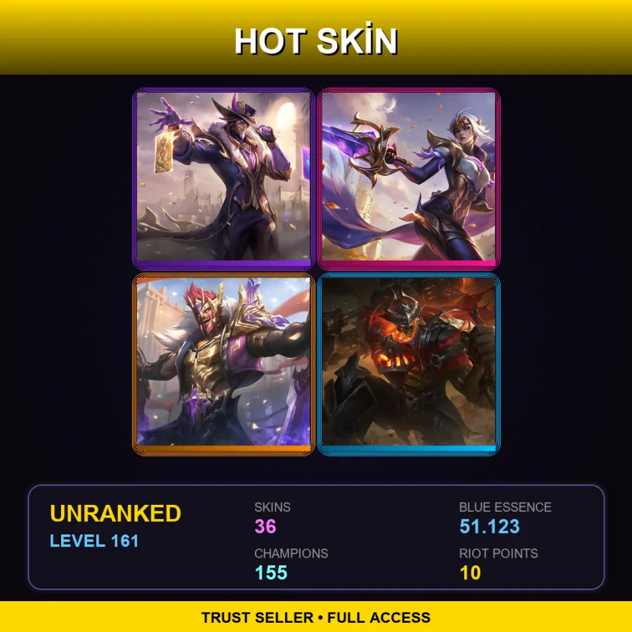 TR | Lv161 | Unranked | 36 Skin | 155 Champ — Soul Fighter Shaco