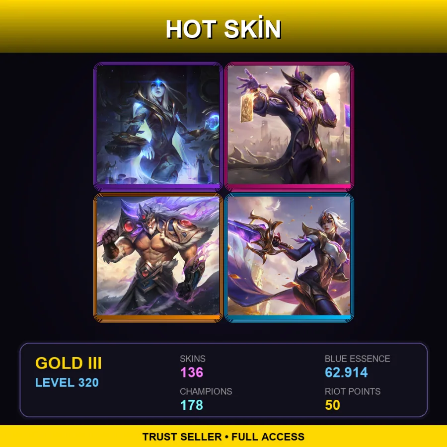 EUW | Lv320 | Gold III | 136 Skin | 178 Champ