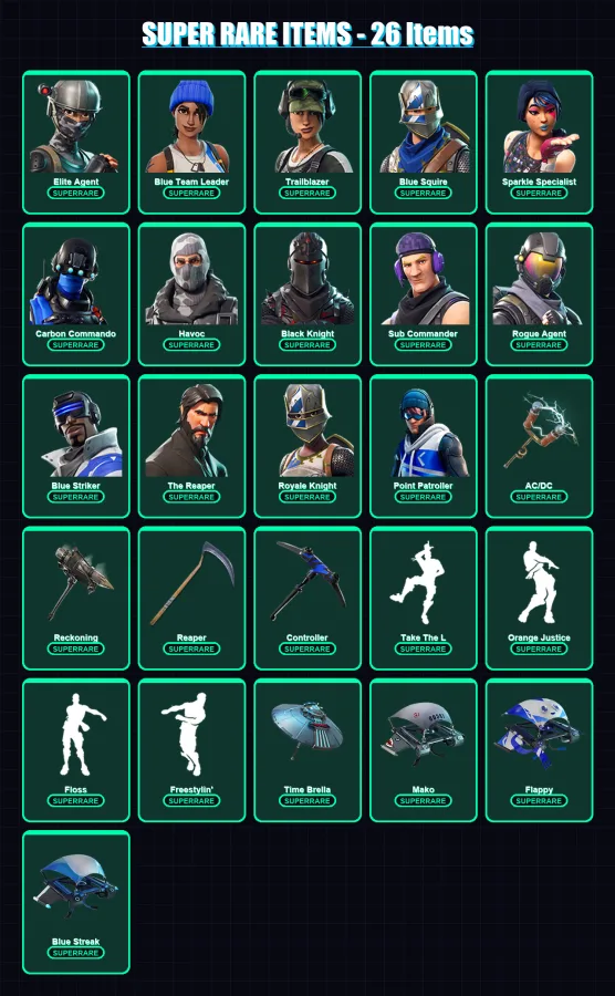 [PS4/PS5/XBOX/PC] | Elite Agent | Blue Team Leader | Trailblazer | 101 skin | Lv1413