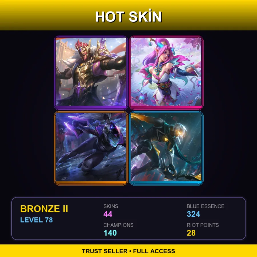 EUNE | Lv78 | Bronze II | 44 Skin | 140 Champ
