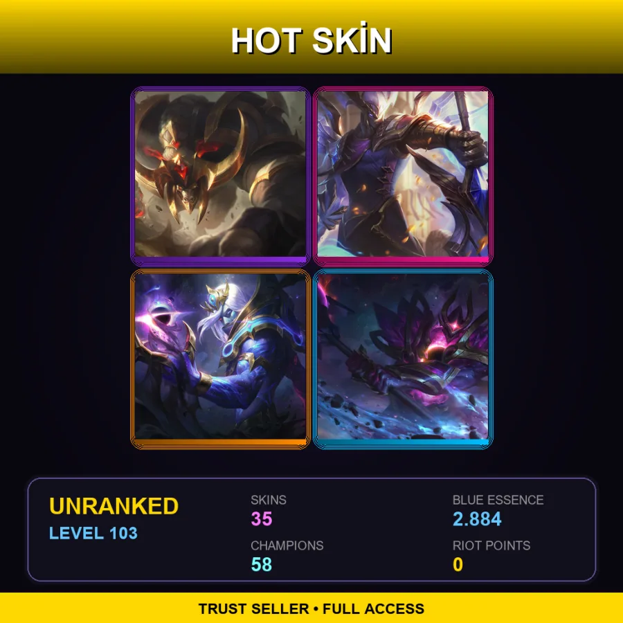 SG | Lv103 | Unranked | 35 Skin | 58 Champ — Coin Emperor Tahm Kench