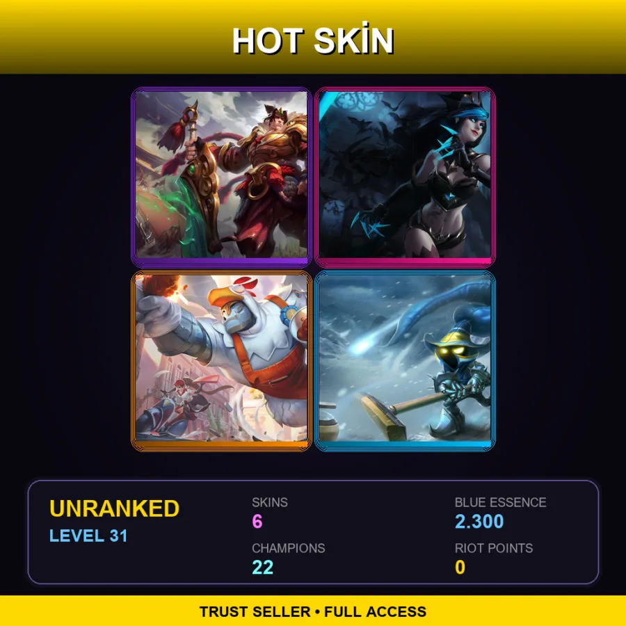 RU | Lv31 | Unranked | 6 Skin | 22 Champ