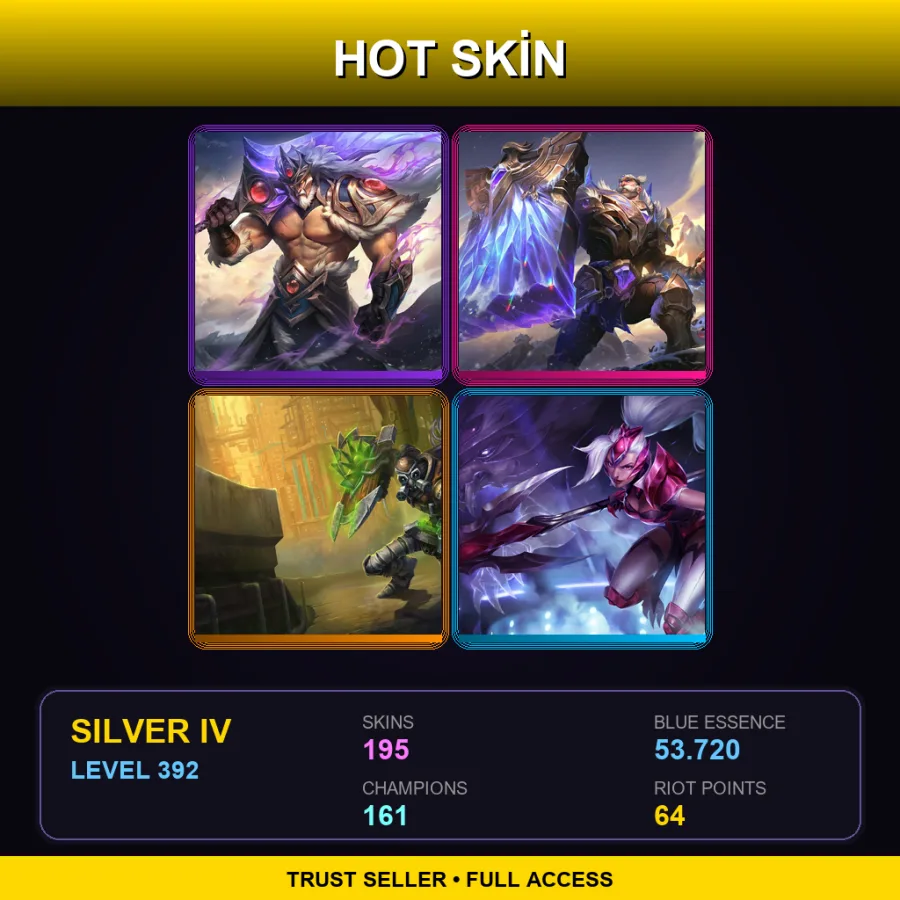 LAN | Lv392 | Silver IV | 195 Skin | 161 Champ