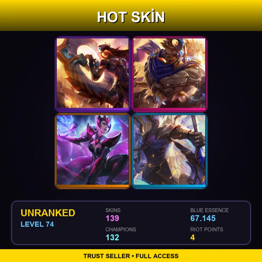 SG | Lv74 | Unranked | 139 Skin | 132 Champ