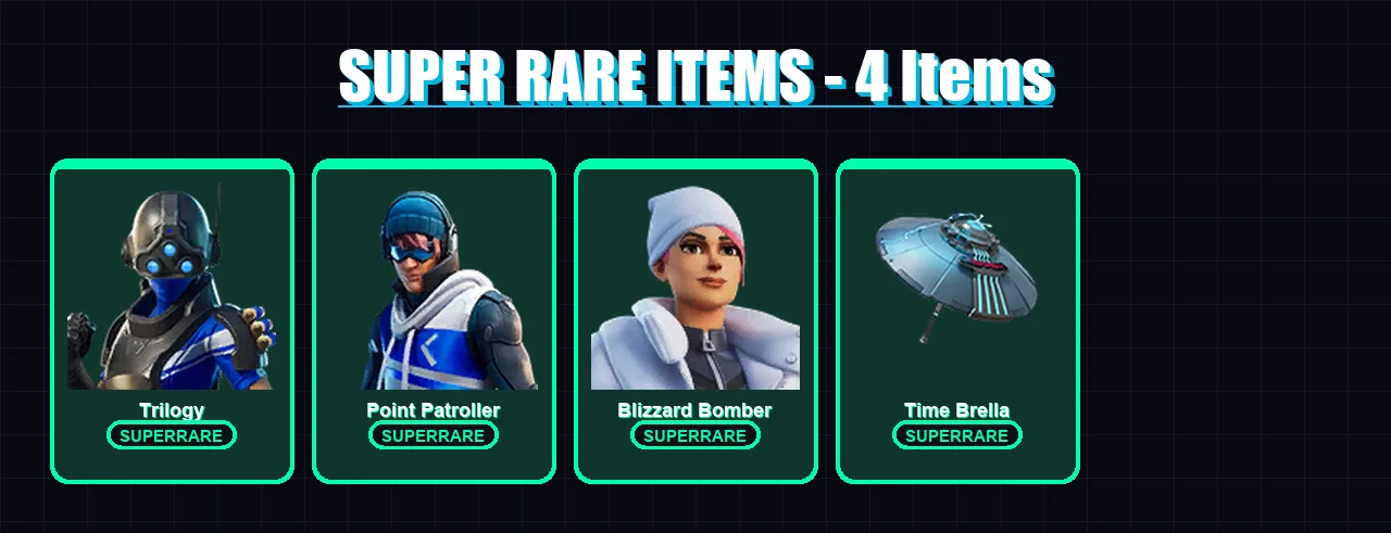 [PC] | Trilogy | Point Patroller | Blizzard Bomber | Deadpool | Midas | 62 skin | 120 pickaxe | 84 emote | 107 glider | Lv1764 — Fortnite account