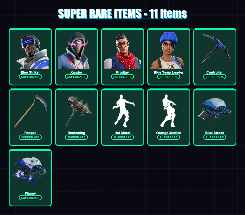 [SWITCH/XBOX/PSN/PC] | Blue Striker | Xander | Prodigy | Blue Team Leader | Tricera Ops | 65 skin | 62 pickaxe | 56 emote | 43 glider | Lv859 — Fortnite account