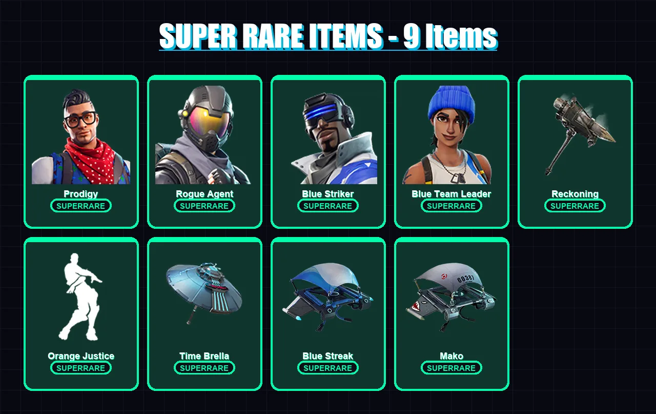 [PS4/PS5/XBOX/PC] | Prodigy | Rogue Agent | Blue Striker | Blue Team Leader | Enforcer | 30 skin | 27 pickaxe | 32 emote | 30 glider | Lv375 — Fortnite account