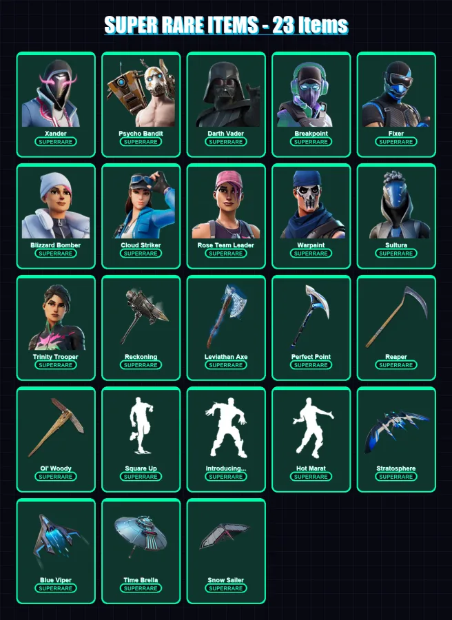 [PS4/PS5/XBOX/PC] | Xander | Psycho Bandit | Darth Vader | Breakpoint | Fixer | 450 skin | 429 pickaxe | 323 emote | 302 glider | Lv5244