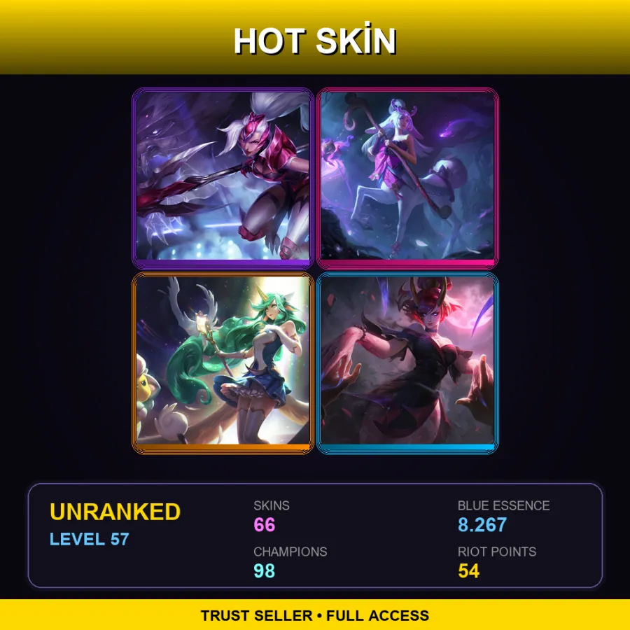 EUW | Lv57 | Unranked | 66 Skin | 98 Champ