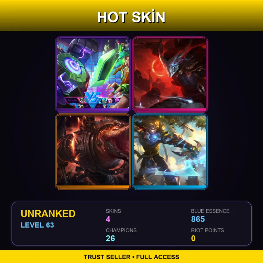 LAN | Lv63 | Unranked | 4 Skin | 26 Champ