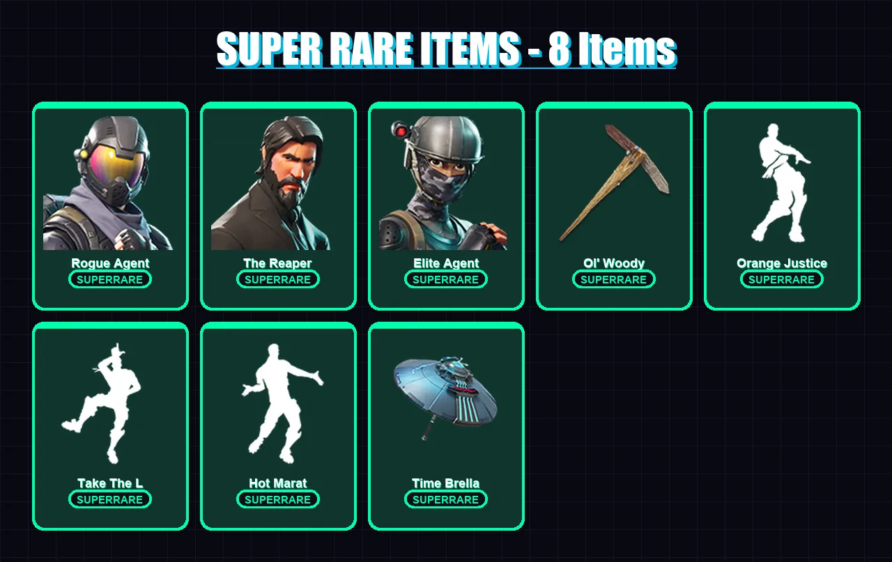[PC/XBOX/PSN] | Rogue Agent | The Reaper | Elite Agent | Sentinel | Inferno | 87 skin | 143 pickaxe | 96 emote | 112 glider | Lv1904