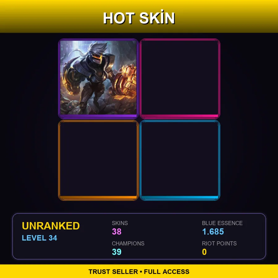 TR | Lv34 | Unranked | 38 Skin | 39 Champ