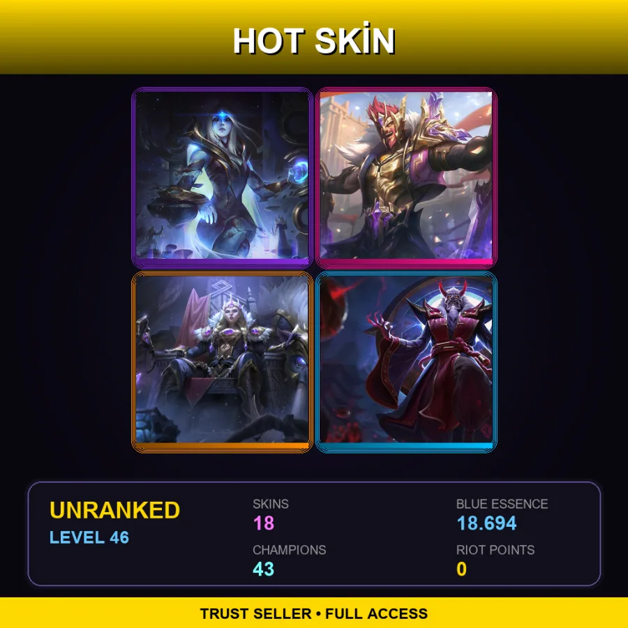 LAN | Lv46 | Unranked | 18 Skin | 43 Champ