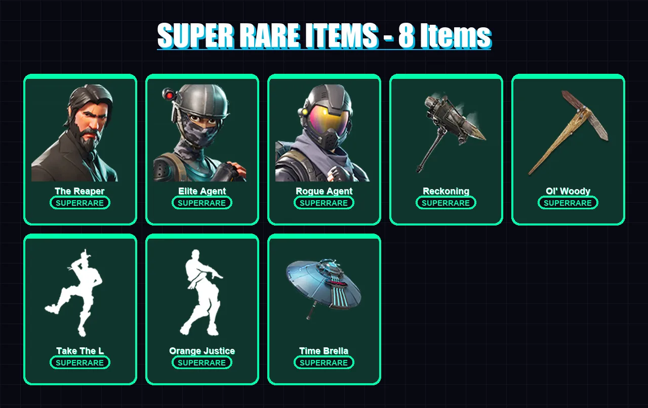 [PC/PSN] | The Reaper | Elite Agent | Rogue Agent | Ragnarok | Ronin | 83 skin | 96 pickaxe | 78 emote | 76 glider | Lv1123