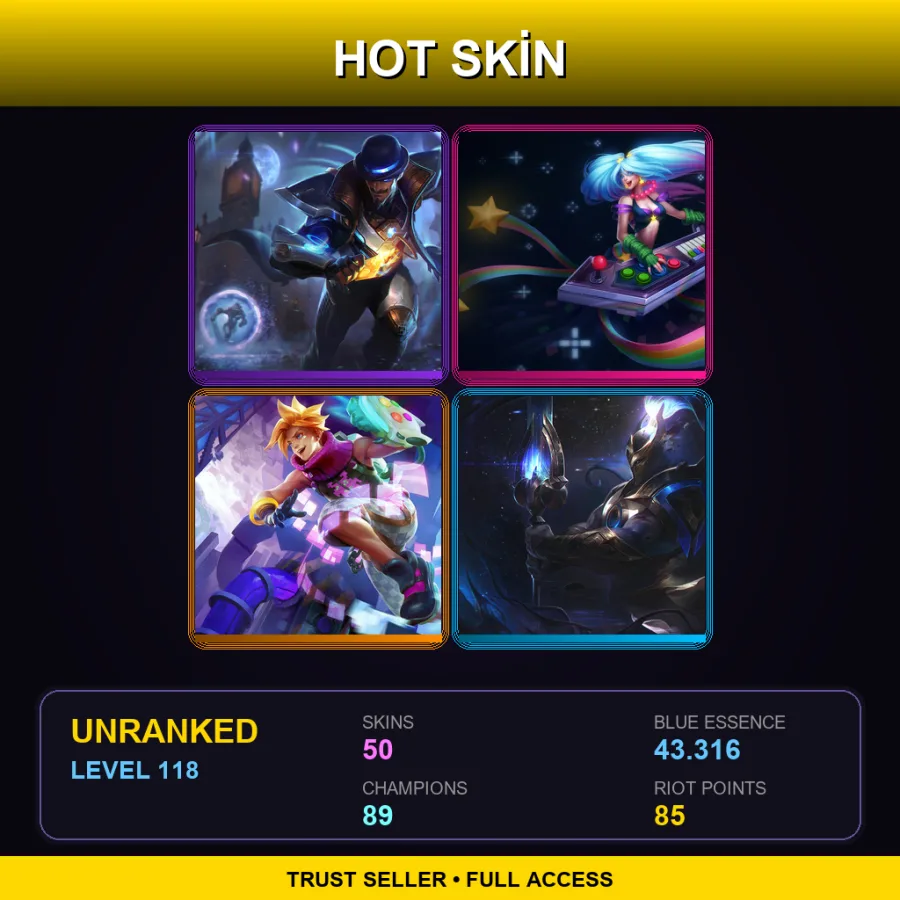 BR | Lv118 | Unranked | 50 Skin | 89 Champ