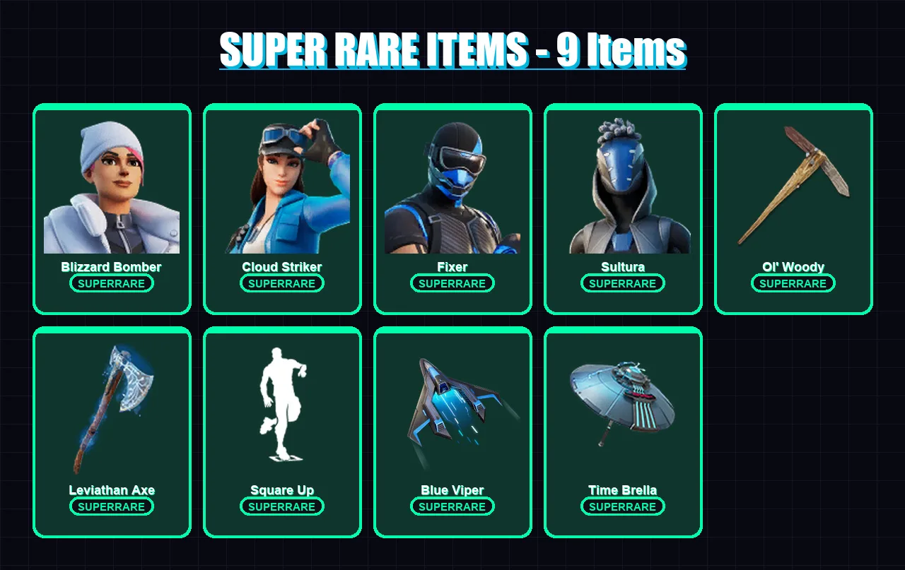 [PS4/PS5/PC] | Blizzard Bomber | Cloud Striker | Fixer | Sultura | Raz | 104 skin | 111 pickaxe | 92 emote | 81 glider | Lv1141