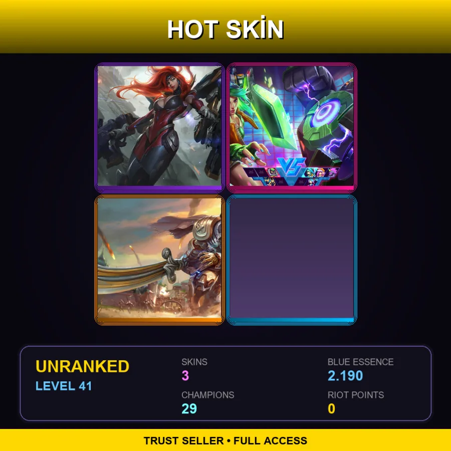 LAS | Lv41 | Unranked | 3 Skin | 29 Champ