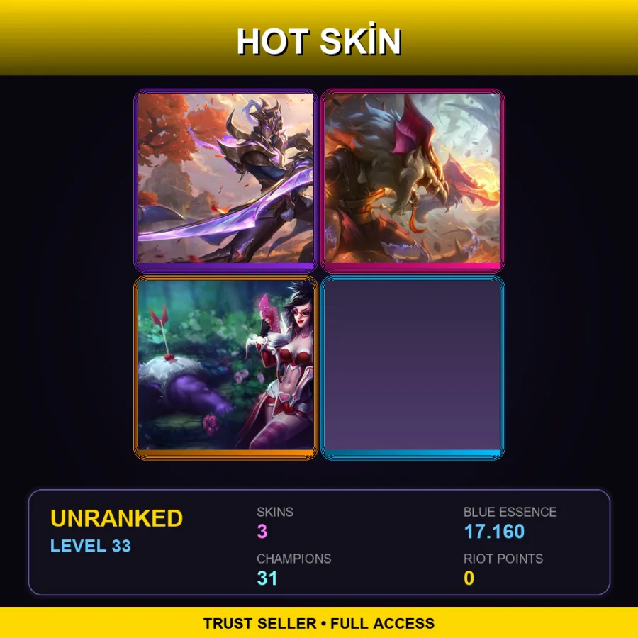 LAS | Lv33 | Unranked | 3 Skin | 31 Champ — Dragonslayer Twitch