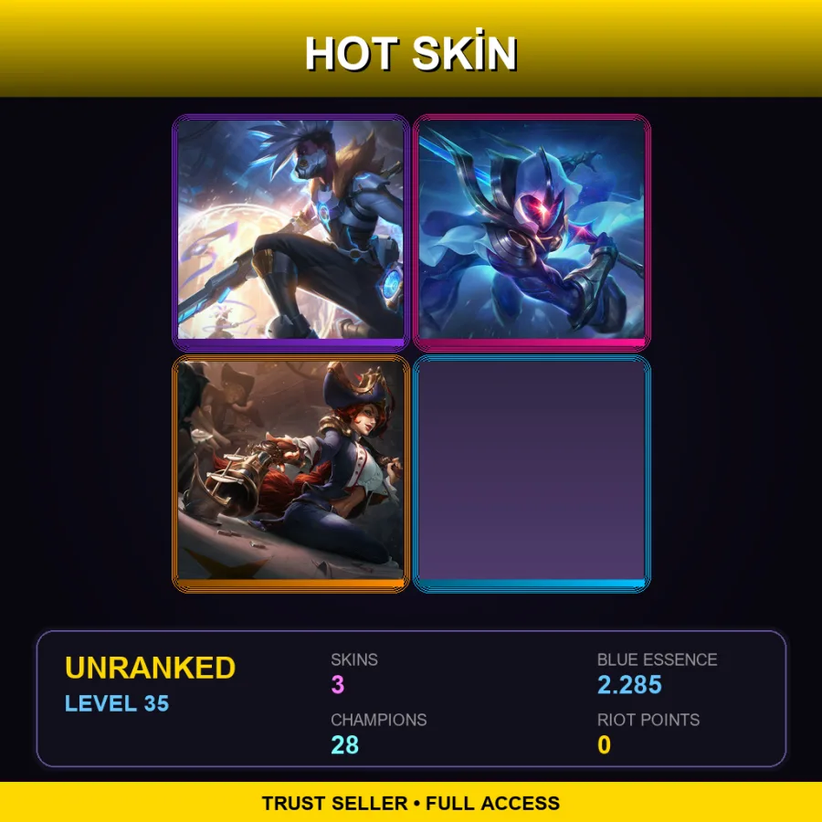 EUW | Pulsefire Ekko | Cosmic Blade Master Yi | Waterloo Miss Fortune | 3 Skin | 28 Champ | Lv35