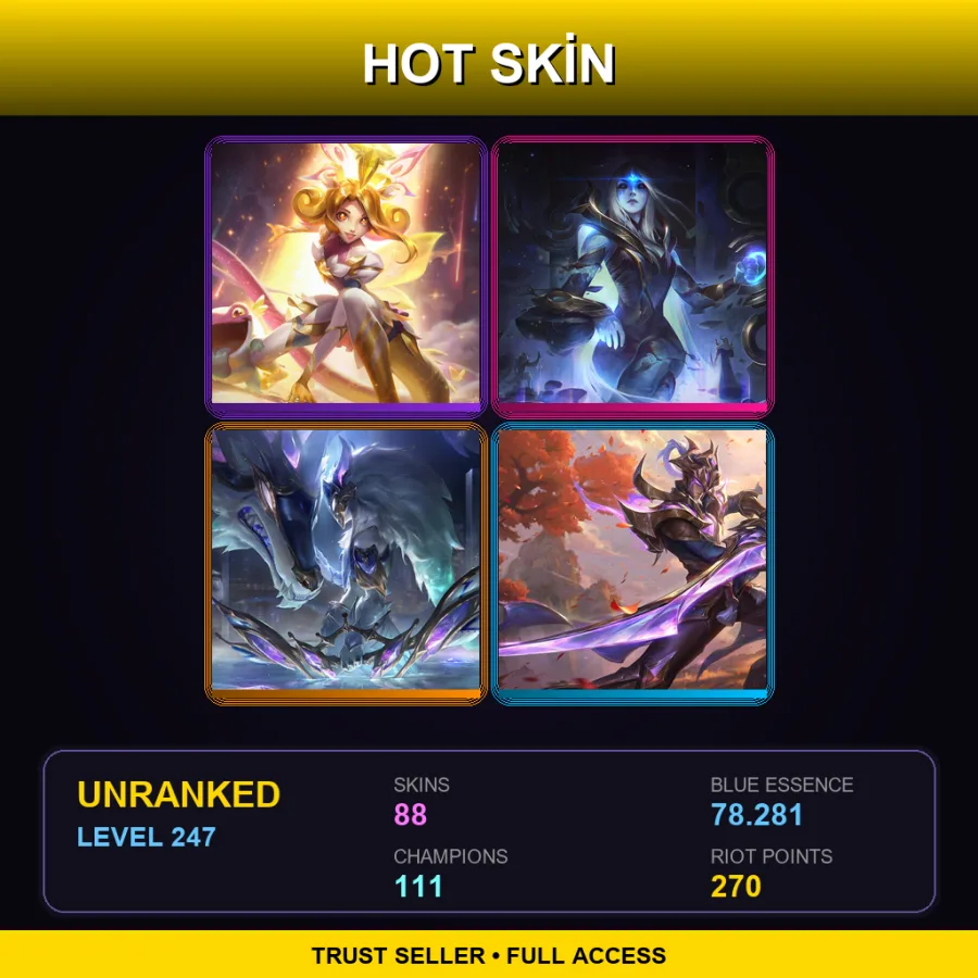 EUNE | Lv247 | Unranked | 88 Skin | 111 Champ