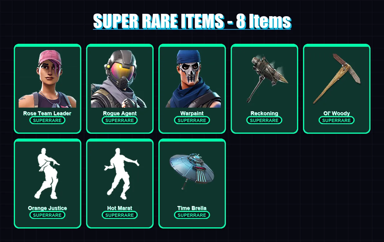 [PC/PSN] | Rose Team Leader | Rogue Agent | Warpaint | Lynx | Ragnarok | 65 skin | 64 pickaxe | 108 emote | 72 glider | Lv1201