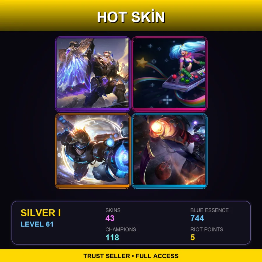 EUW | Lv61 | Silver I | 43 Skin | 118 Champ