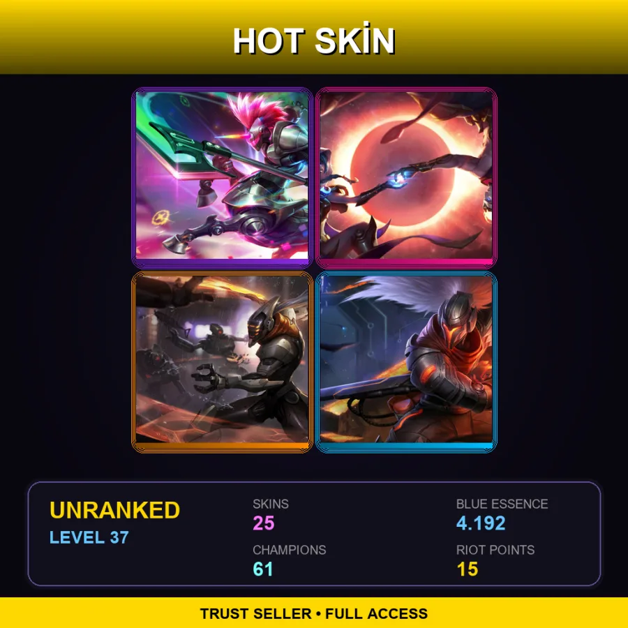 EUW | Lv37 | Unranked | 25 Skin | 61 Champ