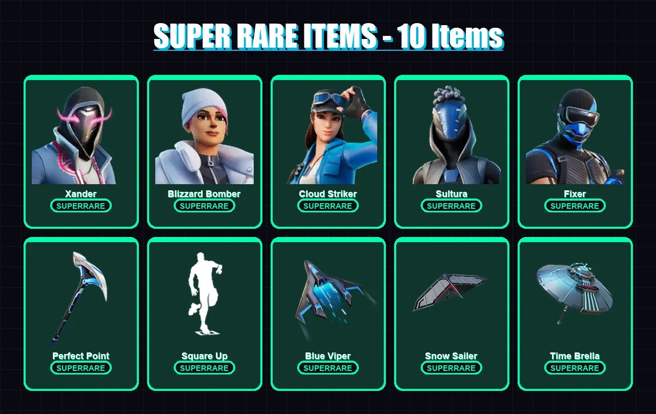 [PS4/PS5/XBOX/PC] | Xander | Blizzard Bomber | Cloud Striker | Sultura | Fixer | 11 skin | 49 pickaxe | 27 emote | 39 glider | Lv537
