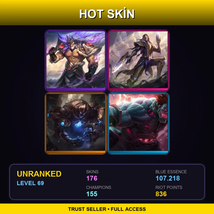 EUW | Lv69 | Unranked | 176 Skin | 155 Champ
