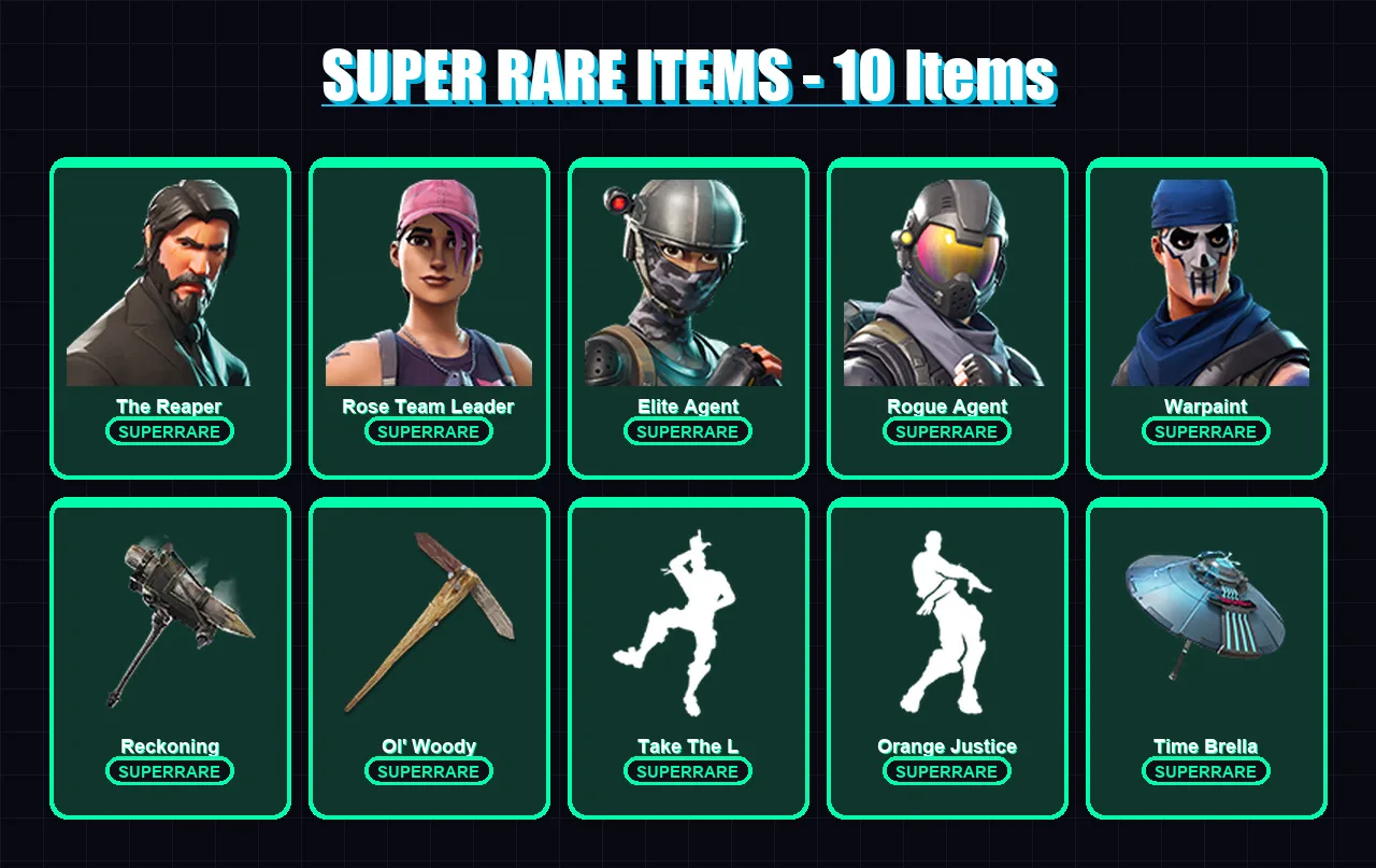[PC/PSN] | The Reaper | Rose Team Leader | Elite Agent | Rogue Agent | Warpaint | 38 skin | 29 pickaxe | 36 emote | 34 glider | Lv435
