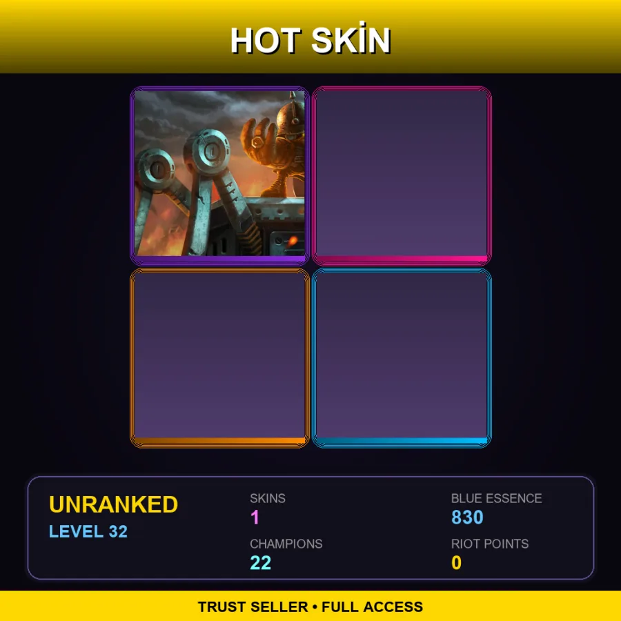 LAN | Lv32 | Unranked | 1 Skin | 22 Champ