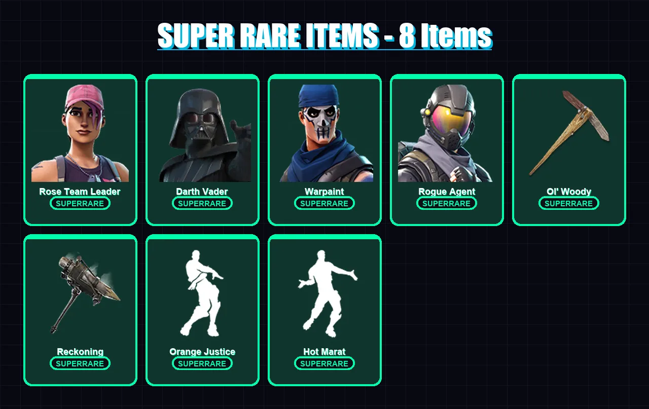 [PC/PSN] | Rose Team Leader | Darth Vader | Warpaint | Rogue Agent | Singularity | 123 skin | 126 pickaxe | 114 emote | 119 glider | Lv1532