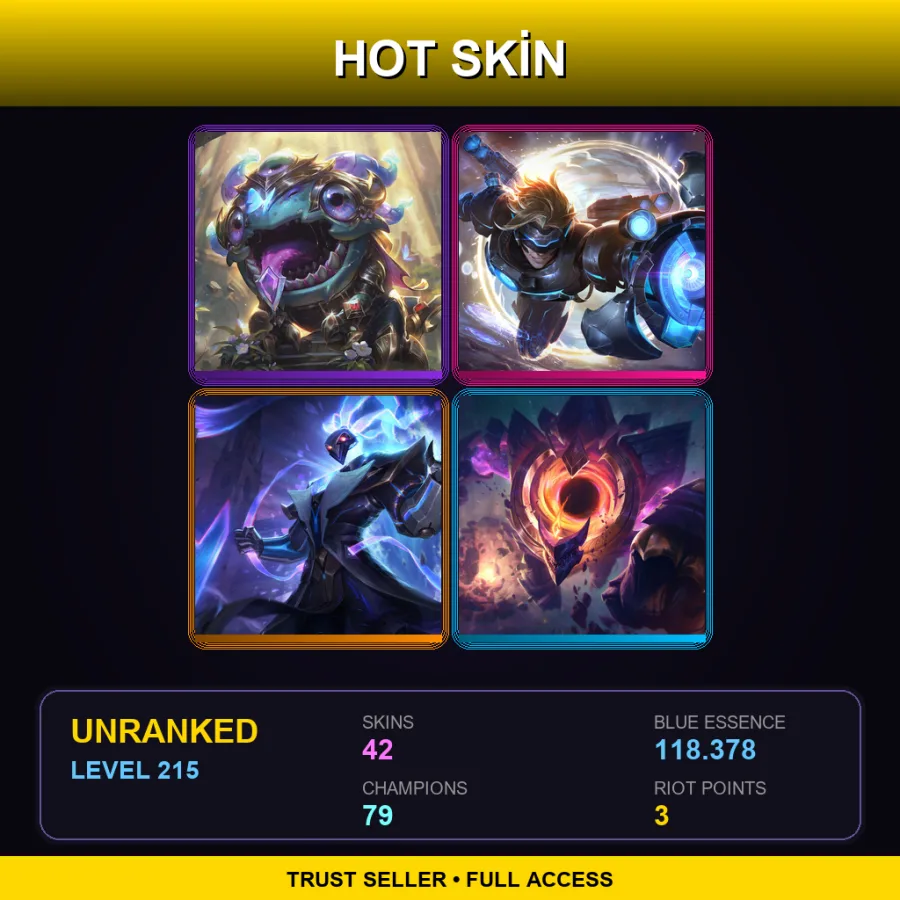 EUW | Lv215 | Unranked | 42 Skin | 79 Champ