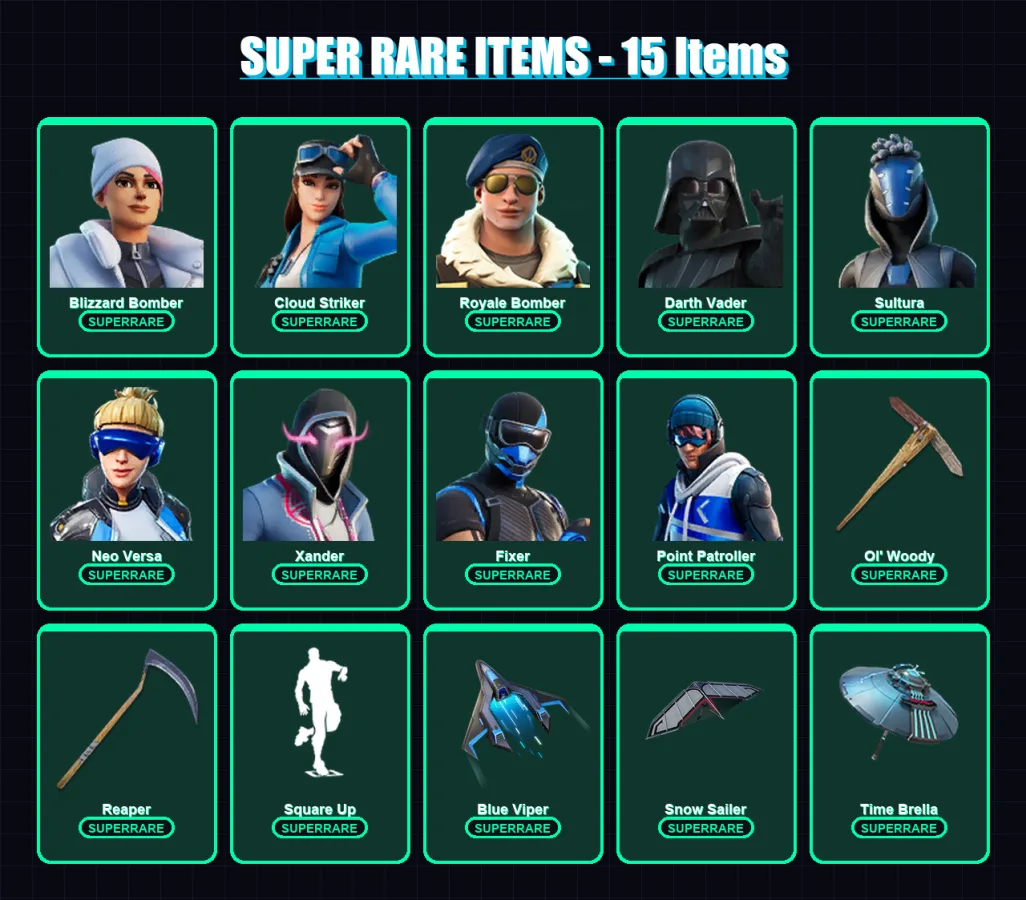 [PS4/PS5/XBOX/PC] | Blizzard Bomber | Cloud Striker | Royale Bomber | Darth Vader | Sultura | 208 skin | 246 pickaxe | 199 emote | 188 glider | Lv32 — Fortnite account