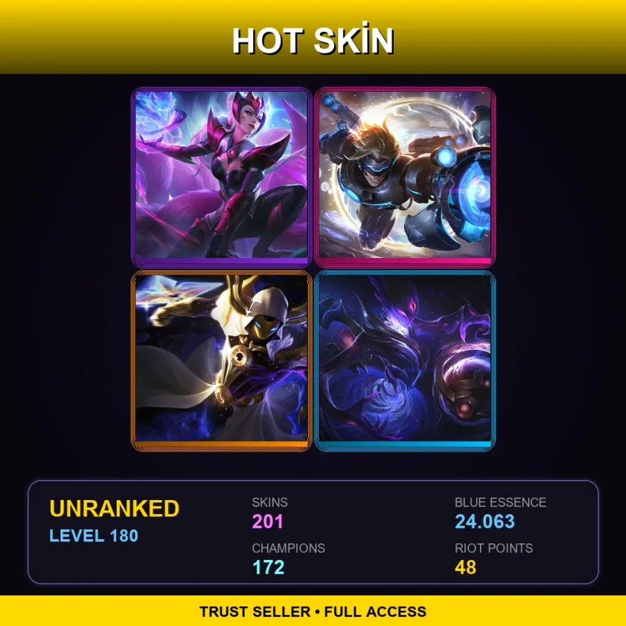 EUW | Lv180 | Unranked | 201 Skin | 172 Champ