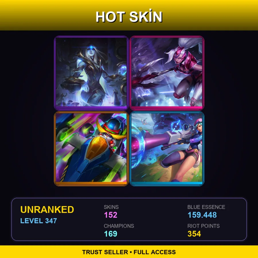 VN | Lv347 | Unranked | 152 Skin | 169 Champ
