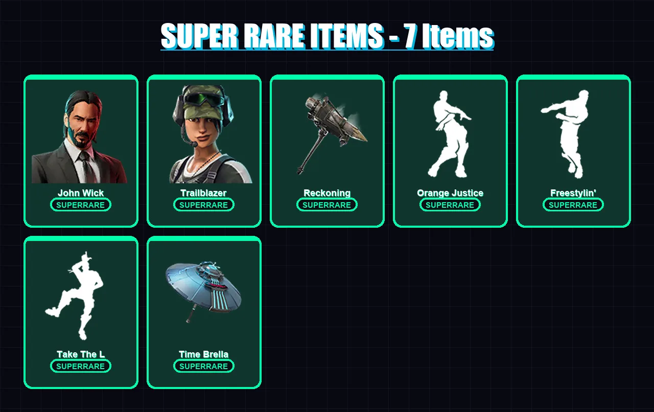 [PS4/PS5/PC] | John Wick | Trailblazer | Enforcer | Valor | Spectra Knight | 41 skin | 73 pickaxe | 69 emote | 75 glider | Lv1080
