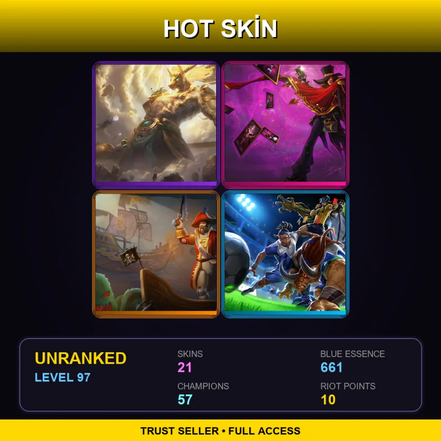 EUNE | Lv97 | Unranked | 21 Skin | 57 Champ