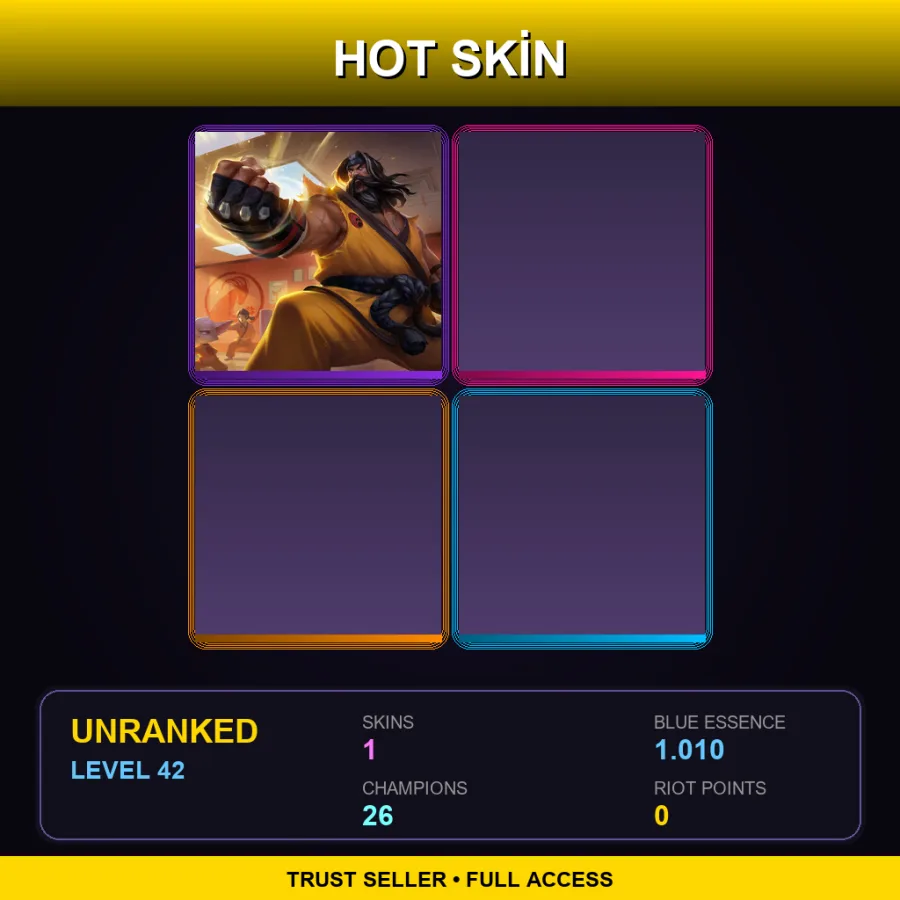 EUNE | Lv42 | Unranked | 1 Skin | 26 Champ
