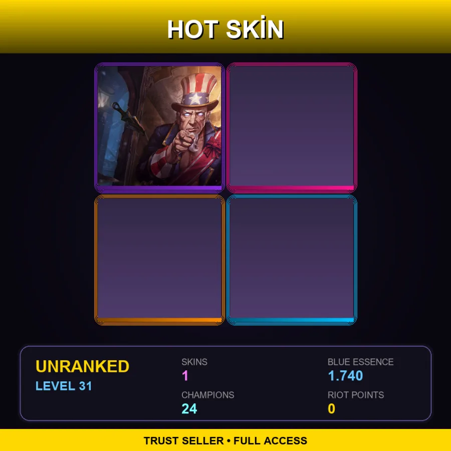 EUW | Lv31 | Unranked | 1 Skin | 24 Champ — LoL account